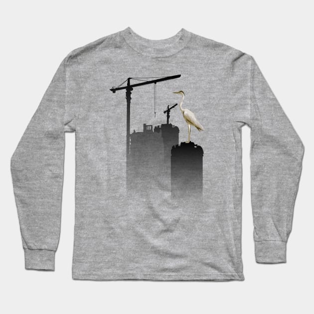 Crane Long Sleeve T-Shirt by at1102Studio